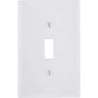Leviton 1-Gang Smooth Plastic Mid-Way Toggle Switch Wall Plate, White Image 1