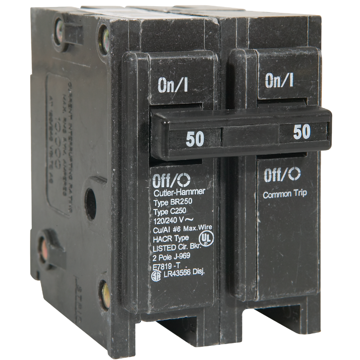 Eaton BR 50A Double-Pole Standard Trip Circuit Breaker Image 1