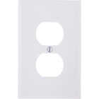 Leviton Mid-Way 1-Gang Smooth Plastic Outlet Wall Plate, White Image 1
