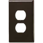Leviton 1-Gang Smooth Plastic Oversized Outlet Wall Plate, Brown Image 1