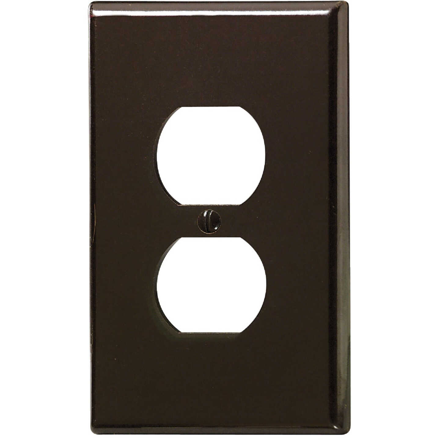Leviton 1-Gang Smooth Plastic Oversized Outlet Wall Plate, Brown Image 1