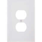 Leviton 1-Gang Smooth Plastic Oversized Outlet Wall Plate, White Image 1
