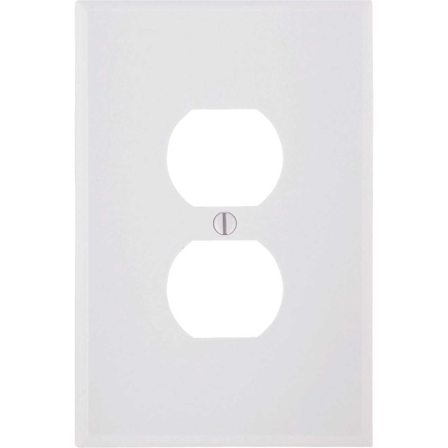 Leviton 1-Gang Smooth Plastic Oversized Outlet Wall Plate, White Image 1