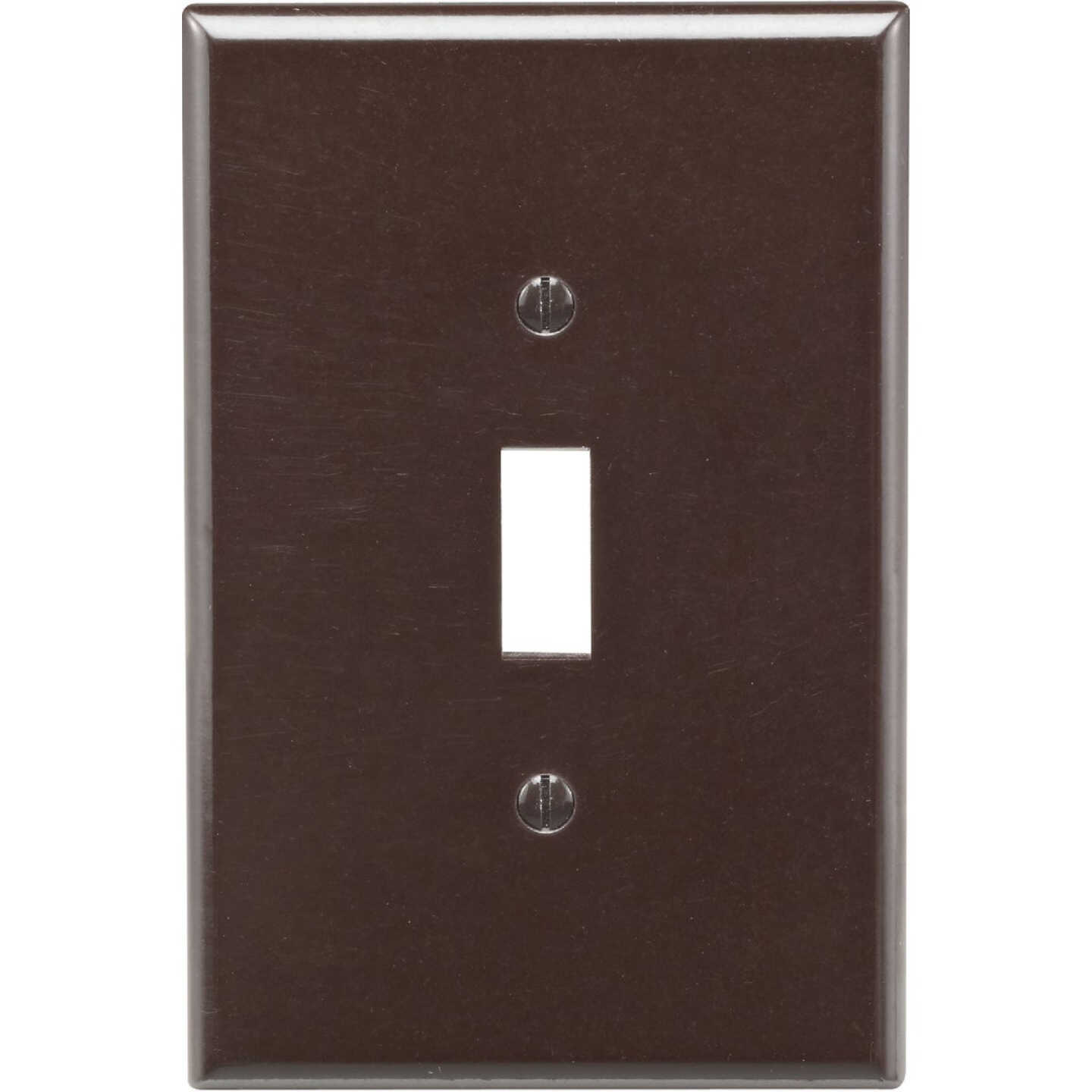 Leviton 1-Gang Plastic Oversized Toggle Switch Wall Plate, Brown Image 1