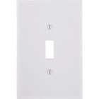 Leviton 1-Gang Plastic Oversized Toggle Switch Wall Plate, White Image 1