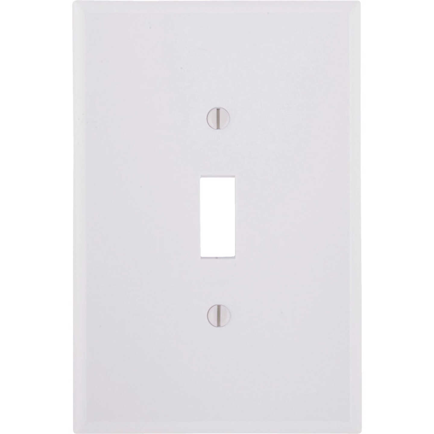 Leviton 1-Gang Plastic Oversized Toggle Switch Wall Plate, White Image 1