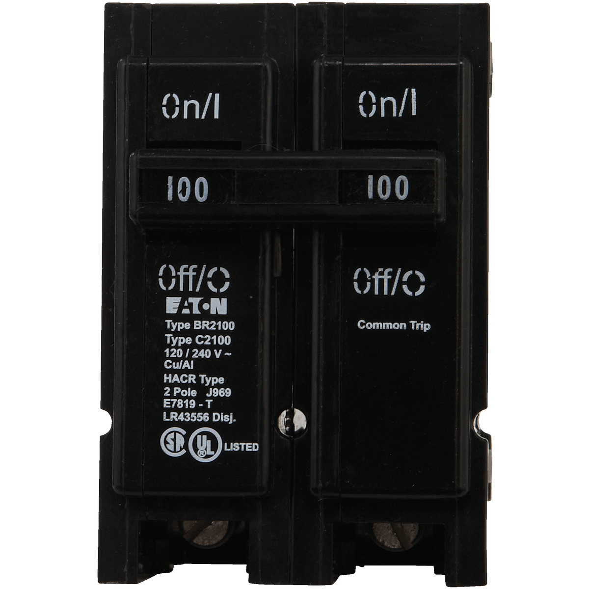 Eaton BR 100A Double-Pole Standard Trip Circuit Breaker Image 2