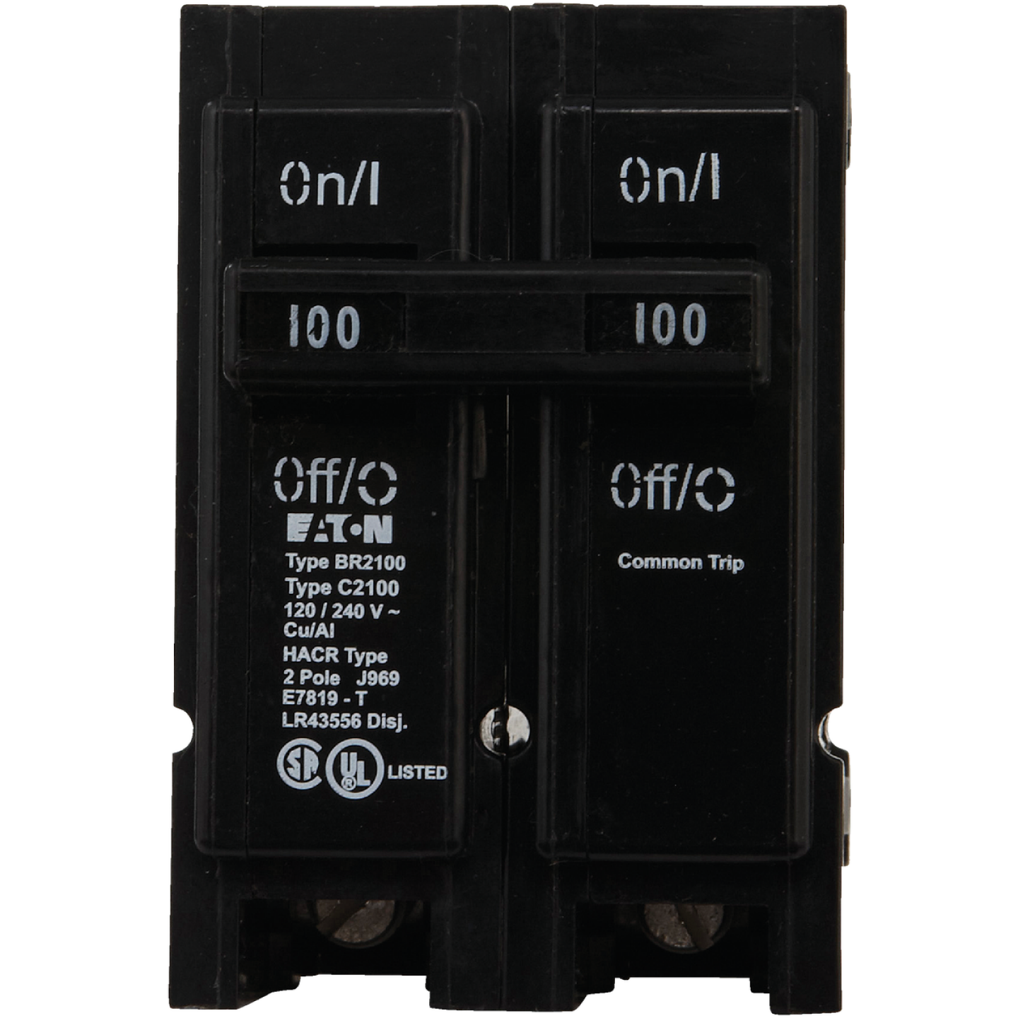 Eaton BR 100A Double-Pole Standard Trip Circuit Breaker Image 2