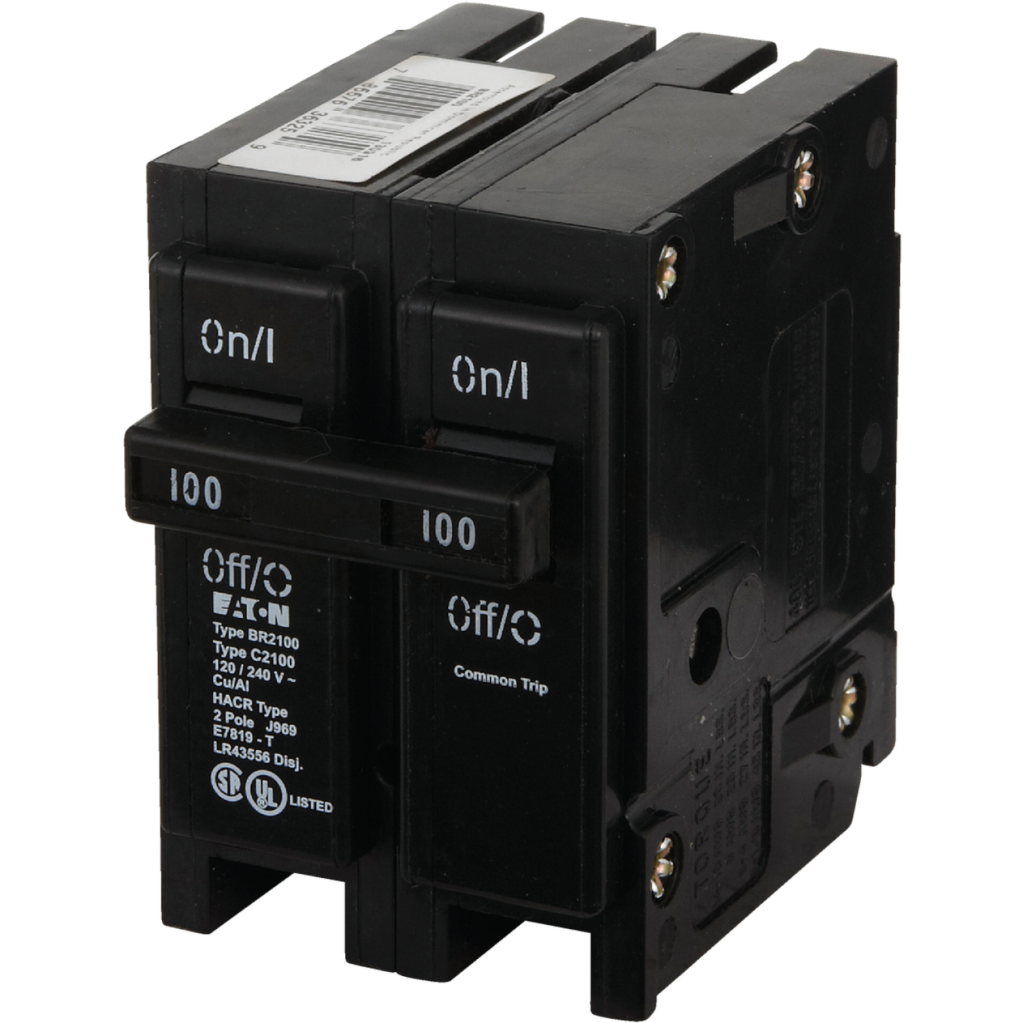 Eaton BR 100A Double-Pole Standard Trip Circuit Breaker Image 3