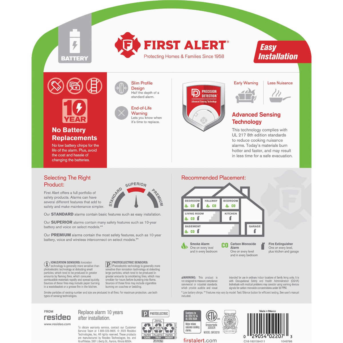 First Alert SMCO210 2-In-1 10-Year Battery Photoelectric Smoke & Carbon Monoxide Alarm Image 2