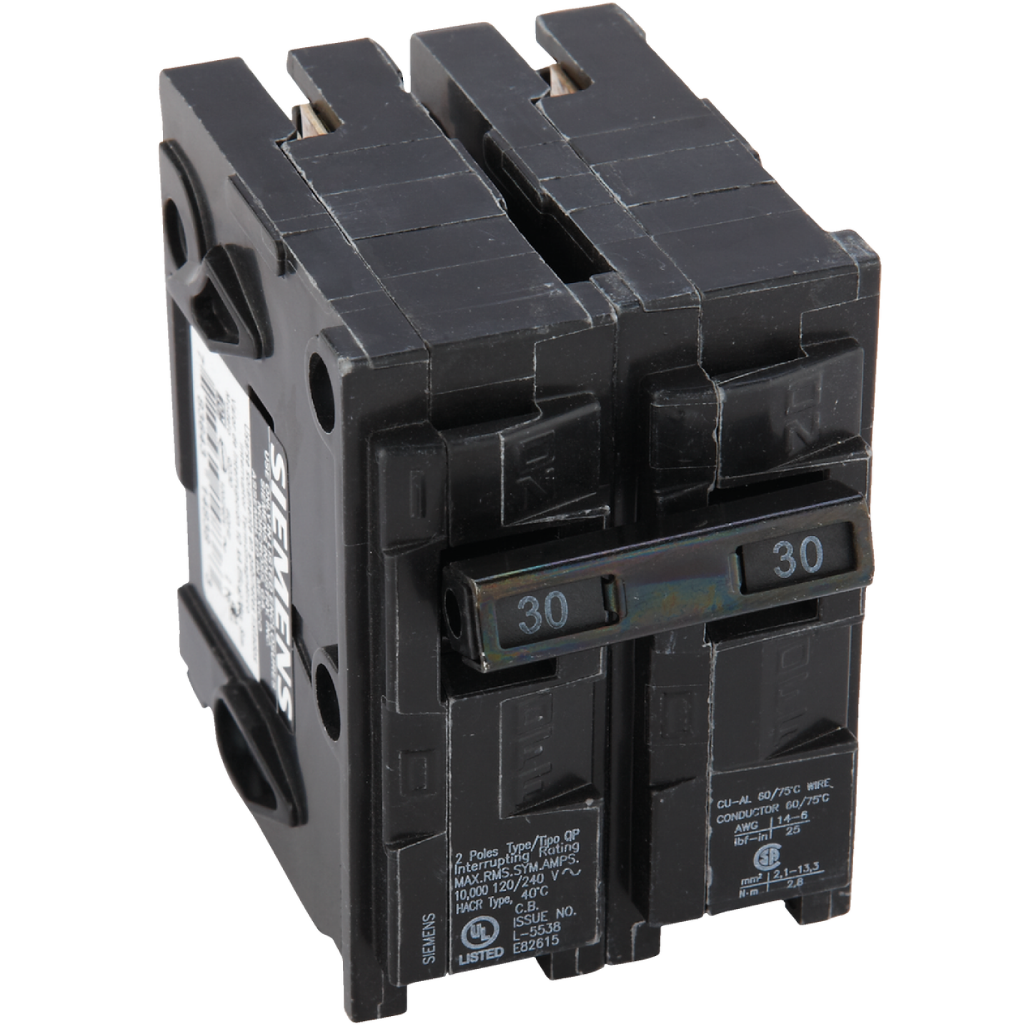 Connecticut Electric 30A Double-Pole Standard Trip Interchangeable Packaged Circuit Breaker Image 1