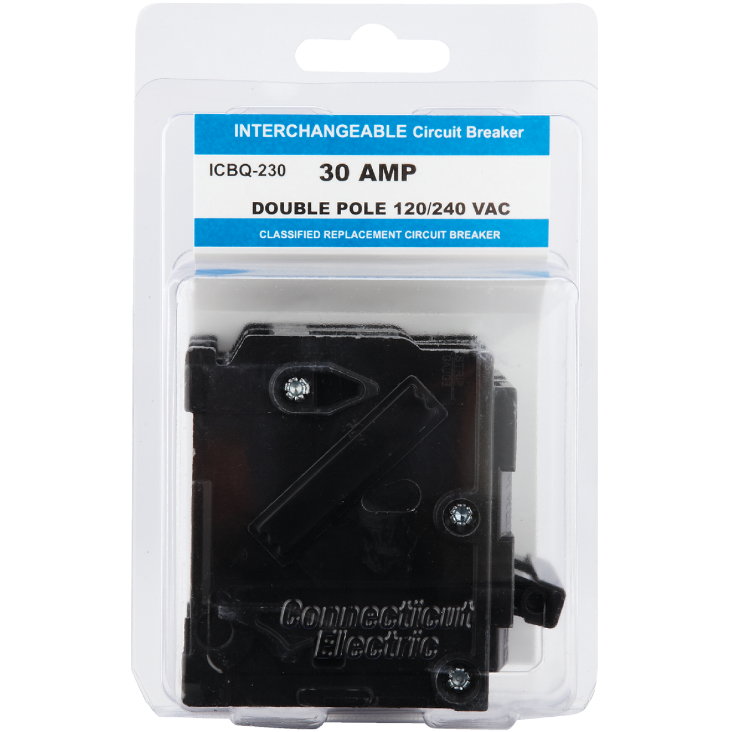 Connecticut Electric 30A Double-Pole Standard Trip Interchangeable Packaged Circuit Breaker Image 2