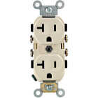 Leviton 20A Light Almond Heavy-Duty 5-20R Duplex Outlet Image 3