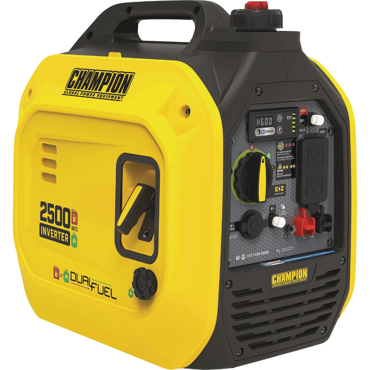 Champion 2500W Dual Fuel Recoil Inverter Generator with CO Shield
