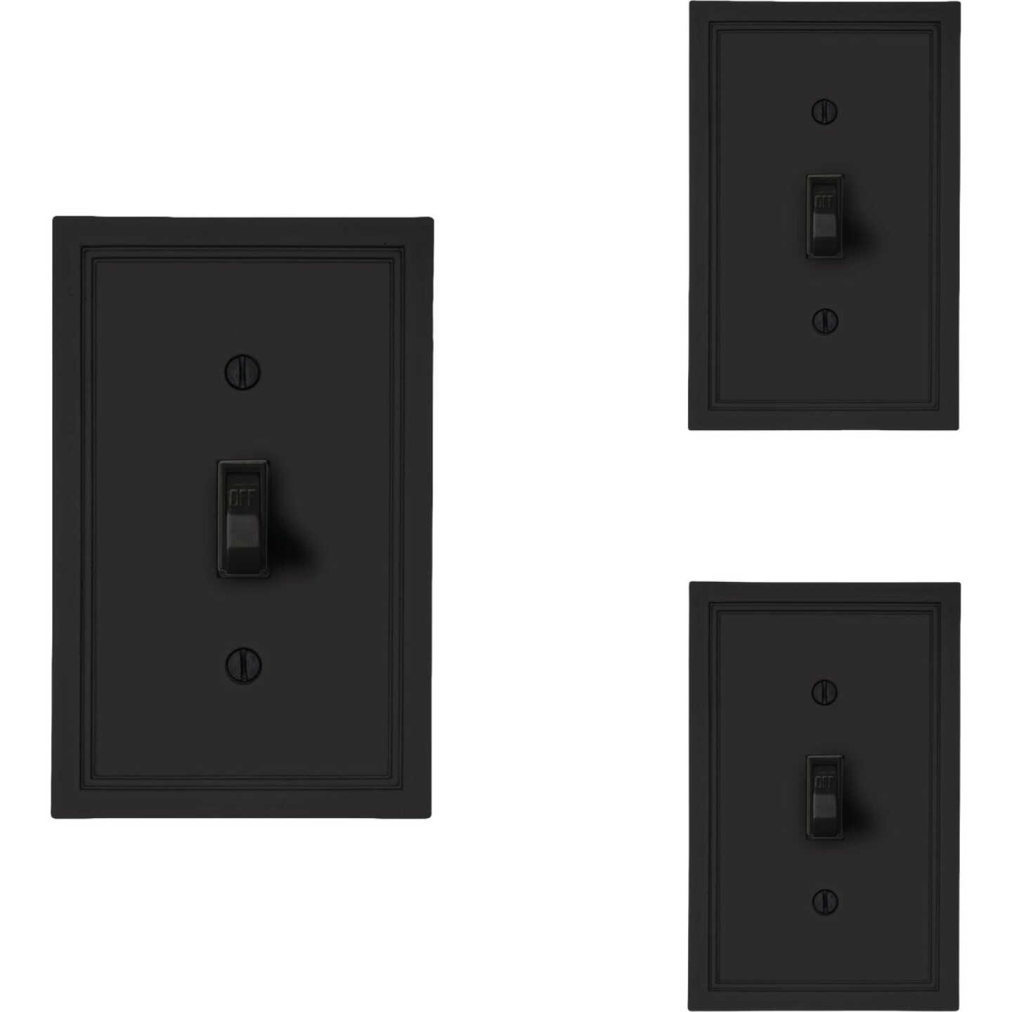 Amerelle Fairbanks 1-Gang Black Insulated Bamboo Wall Plate Image 1