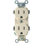 Leviton 15A Ivory Industrial Grade 5-15R Duplex Outlet Image 2