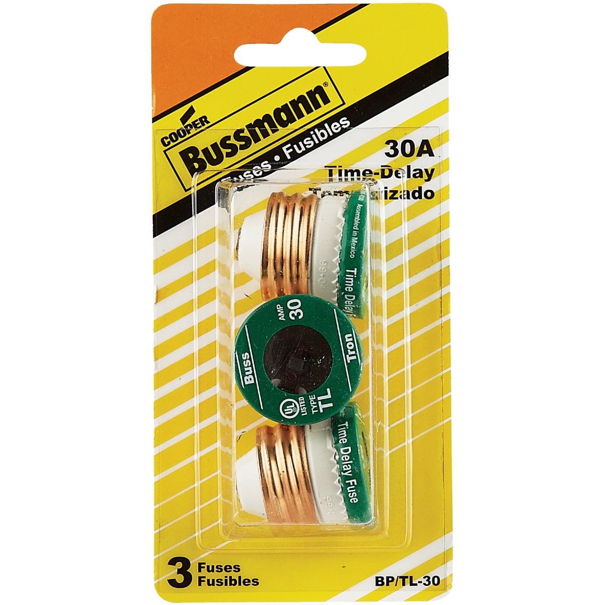 Bussmann 30A BP/TL Time-Delay Plug Fuse (3-Pack) Image 2