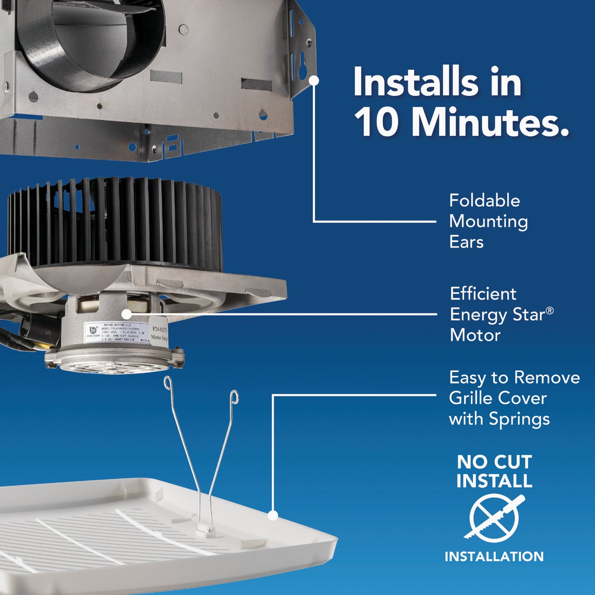 Broan Economy 50 CFM 2.0 Sones 120V Bath Exhaust Fan Image 5