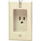 Leviton 15A Ivory Residential Grade 5-15R Single Clock Outlet Image 2