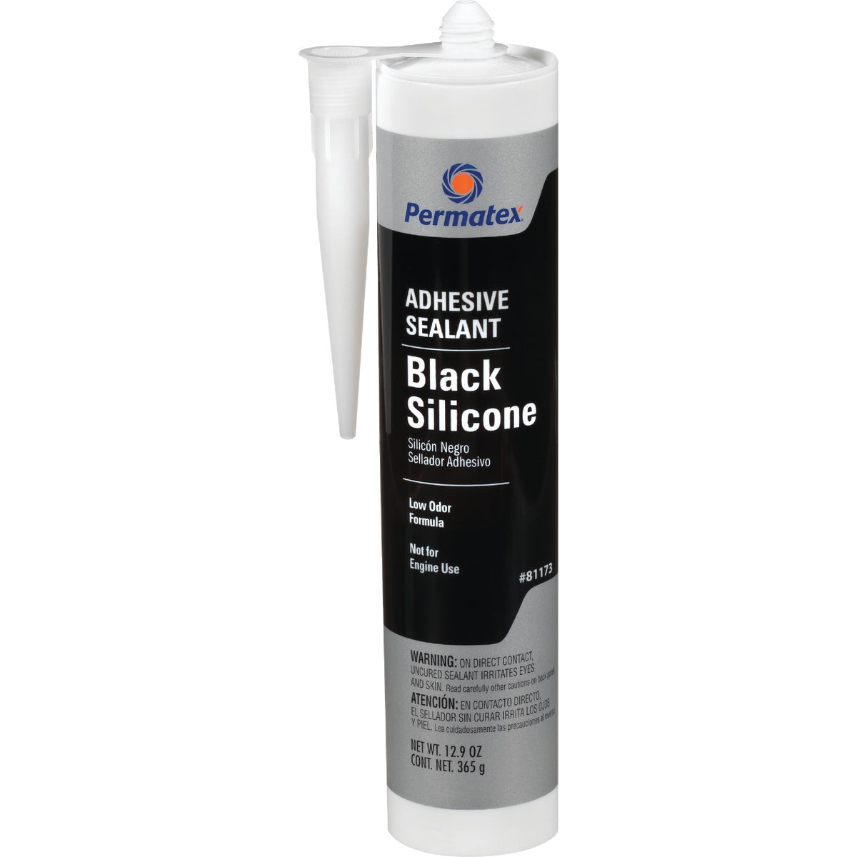 Permatex 11 Oz. Black Silicone Adhesive Sealant Image 1