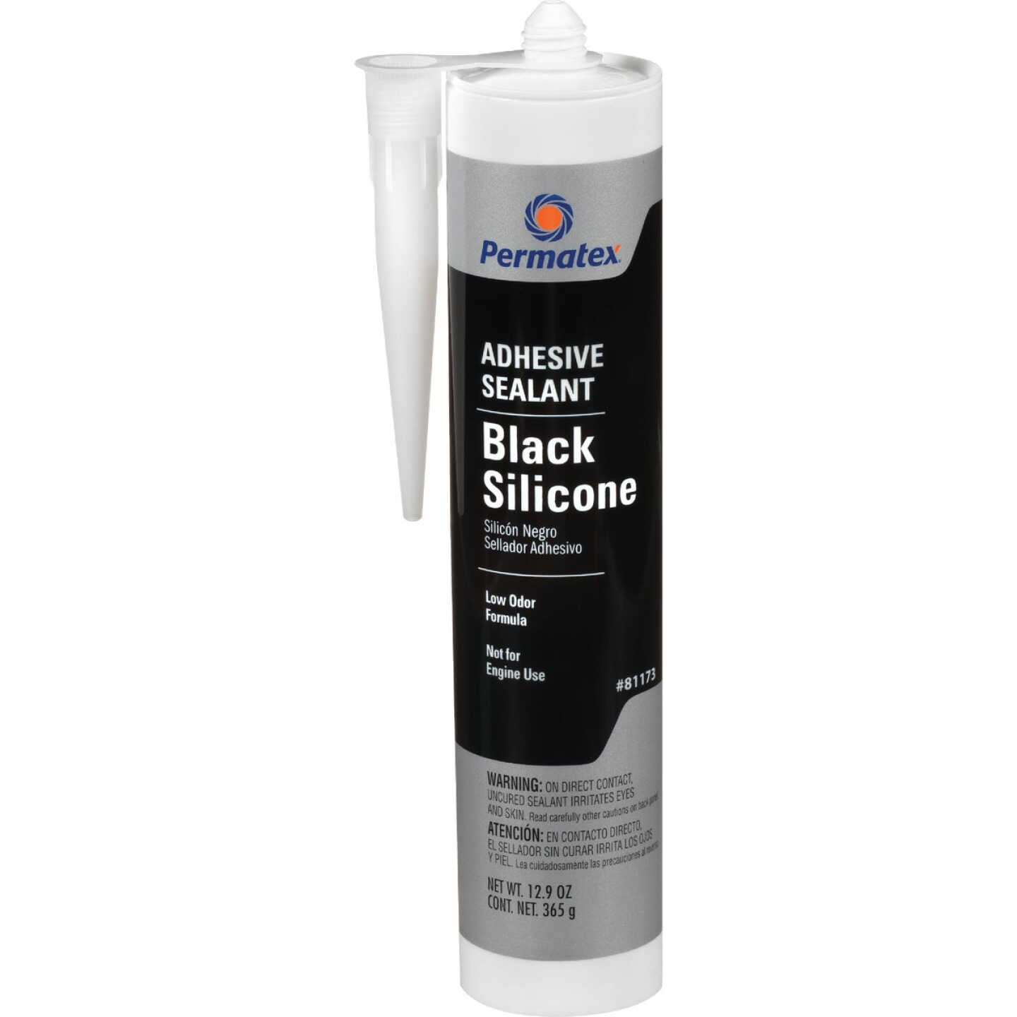 Permatex 11 Oz. Black Silicone Adhesive Sealant Image 1