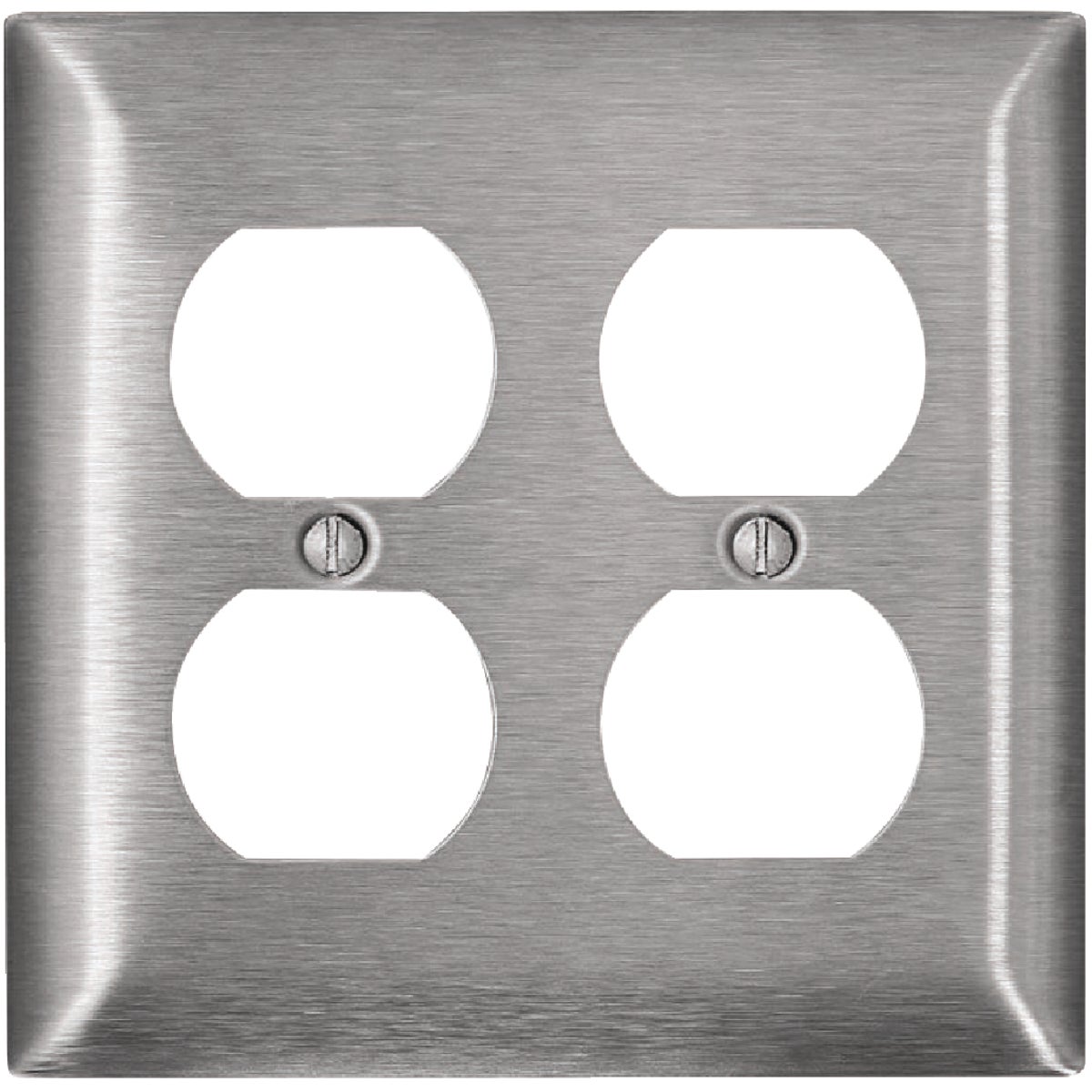 Leviton C-Series 2-Gang Stainless Steel Outlet Wall Plate Image 1