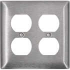 Leviton C-Series 2-Gang Stainless Steel Outlet Wall Plate Image 1