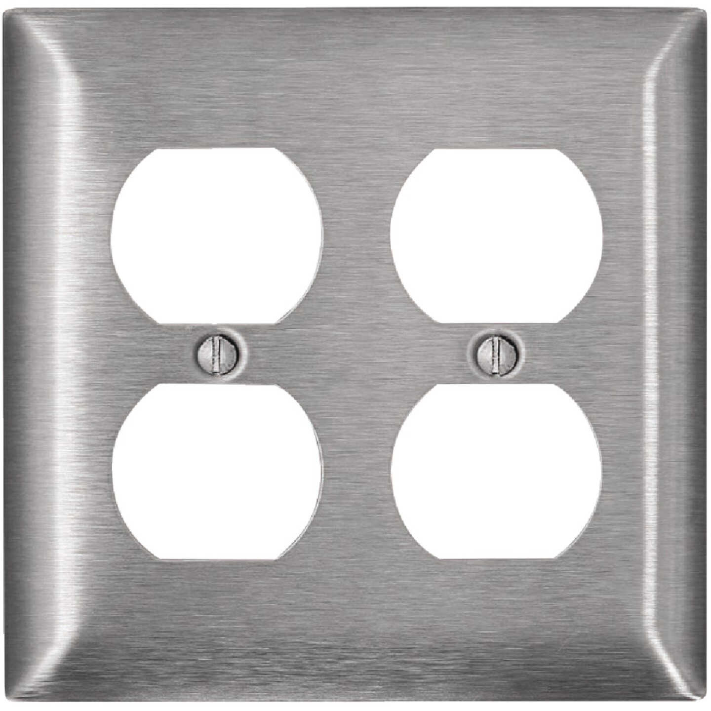 Leviton C-Series 2-Gang Stainless Steel Outlet Wall Plate Image 1