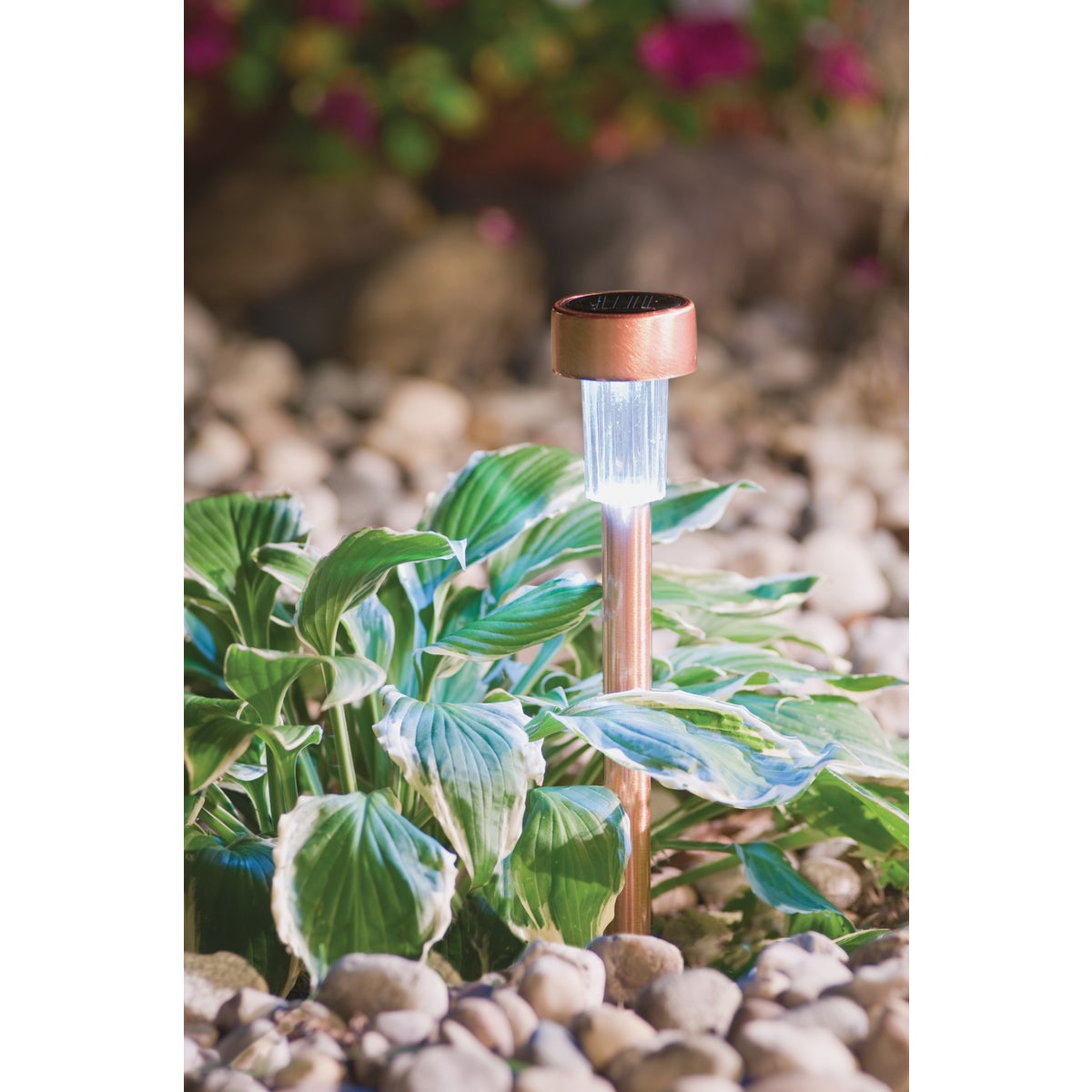 Outdoor Expressions Copper 2.10 Lumens Metal Mini Solar Path Light Image 2