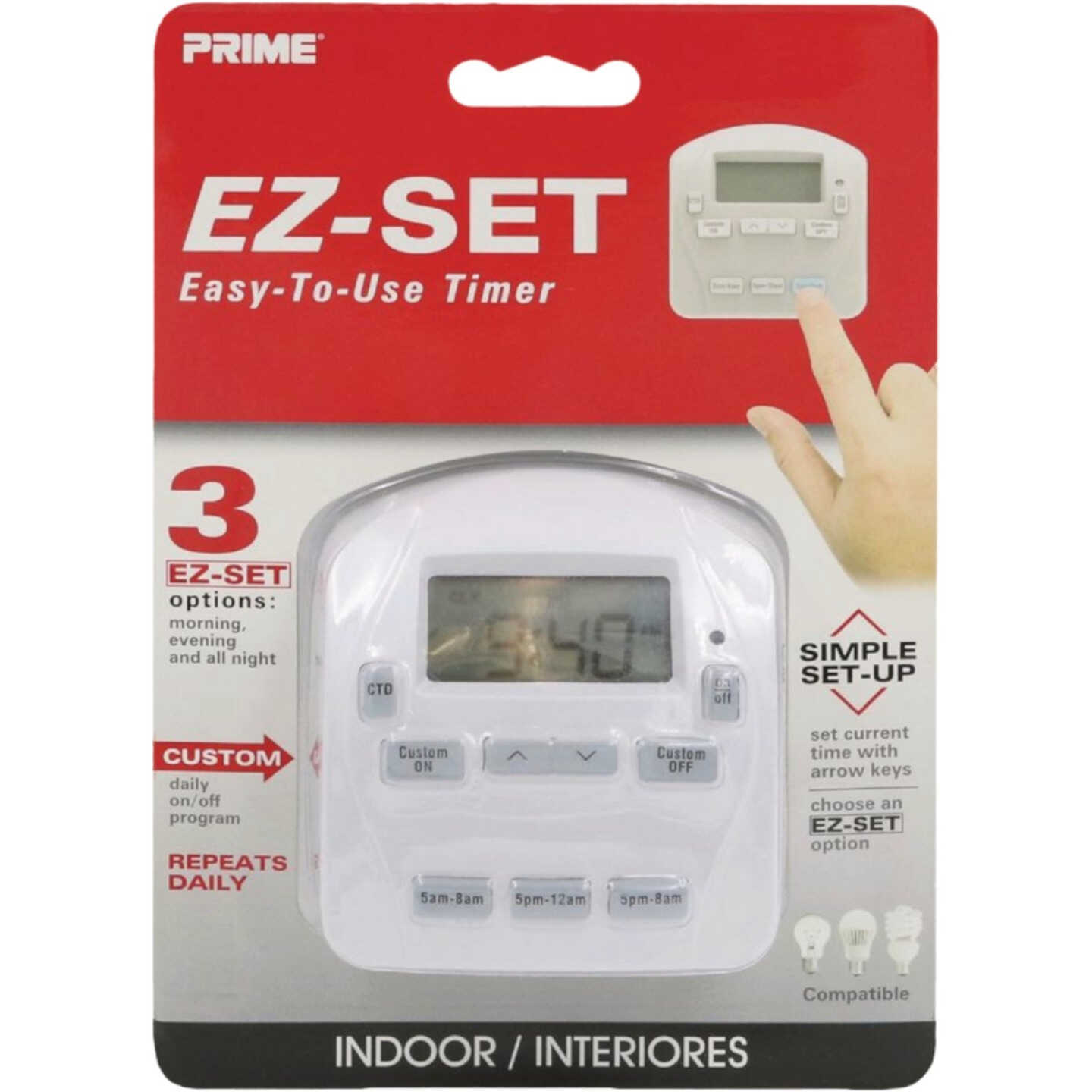 Prime EZ-Set 125V Indoor 24 Hr. Digital Timer Image 3