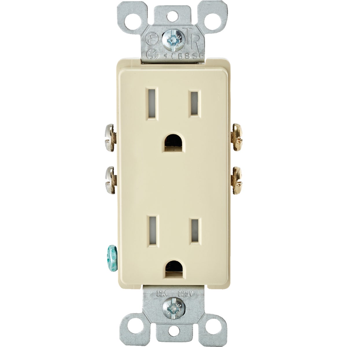 Leviton Decora 15A Ivory Tamper Resistant 5-15R Duplex Outlet Image 2
