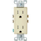 Leviton Decora 15A Ivory Tamper Resistant 5-15R Duplex Outlet Image 2