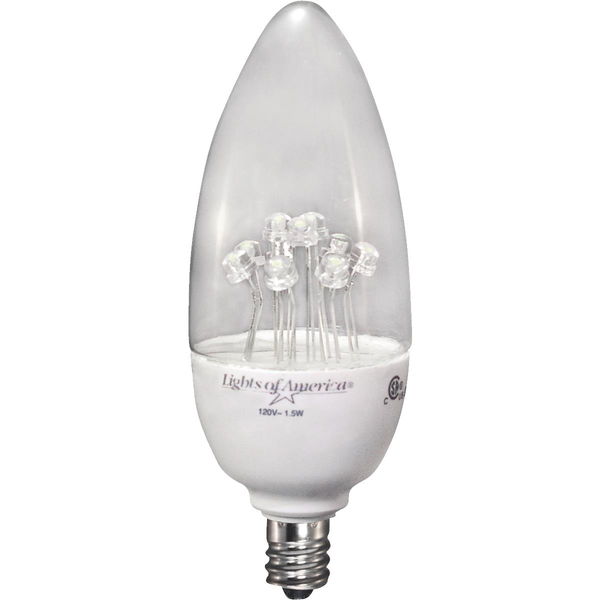 Lights of America 15W Equivalent Bright White Power Flame-Tip B10 LED Light Bulb