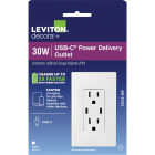 Leviton Decora 15A 125 Volt Tamper-Resistant 6A Type C/C Power Delivery USB In-Wall Charger Duplex Outlet Image 7