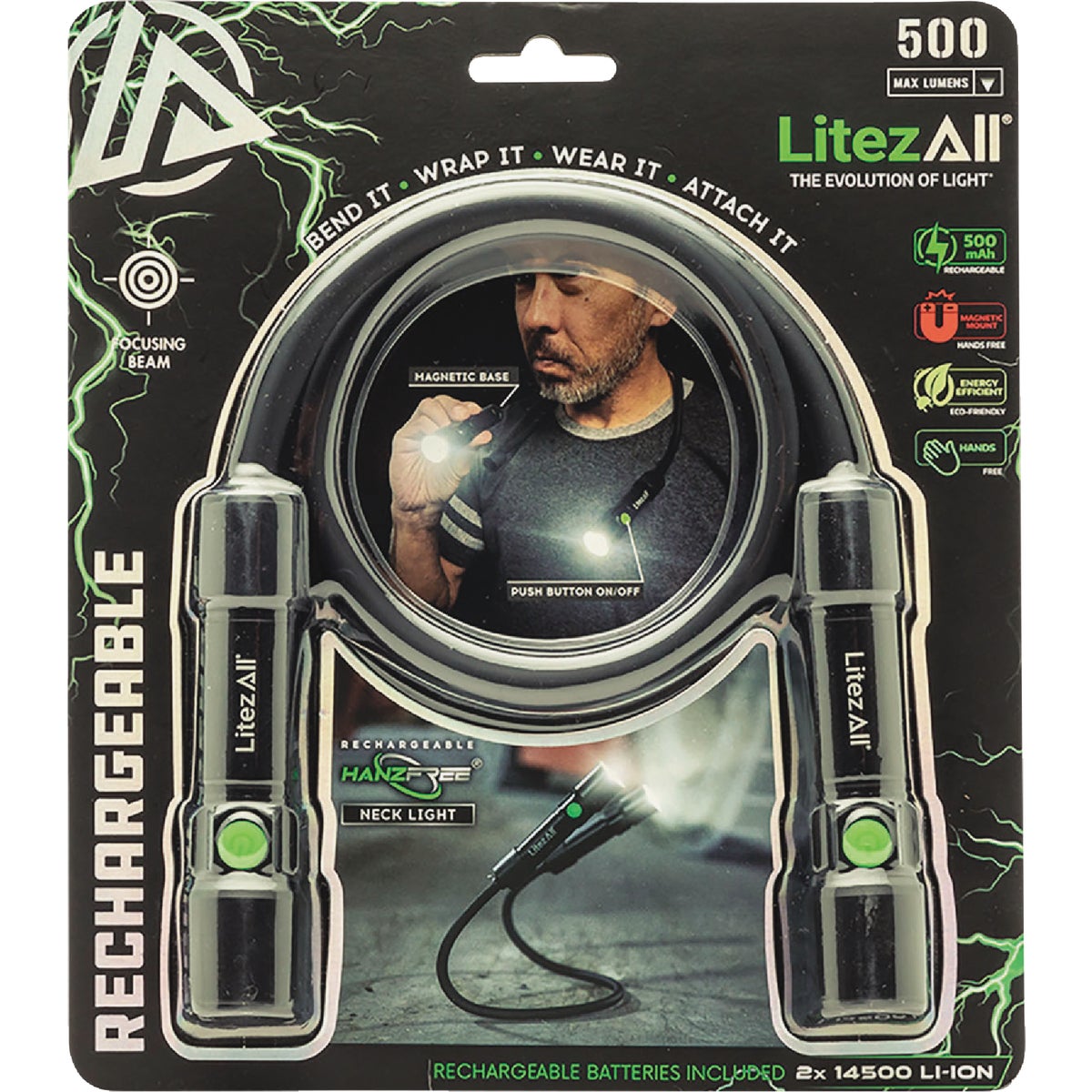 LitezAll 500 Lm. Rechargeable Bendable Neck Light Image 3