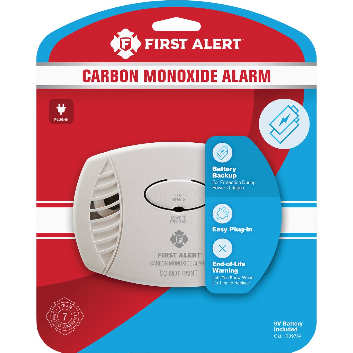 First Alert CO605 Plug-In Electrochemical Carbon Monoxide Alarm with Battery Backup