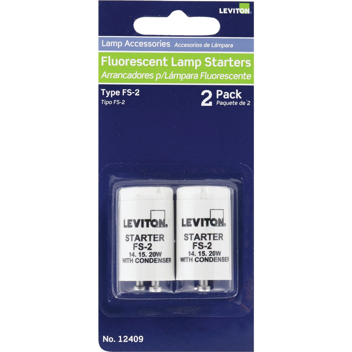 Leviton 14W/15W/20W 2-Pin T8 FS-2 Fluorescent Starter (2-Pack) Image 2