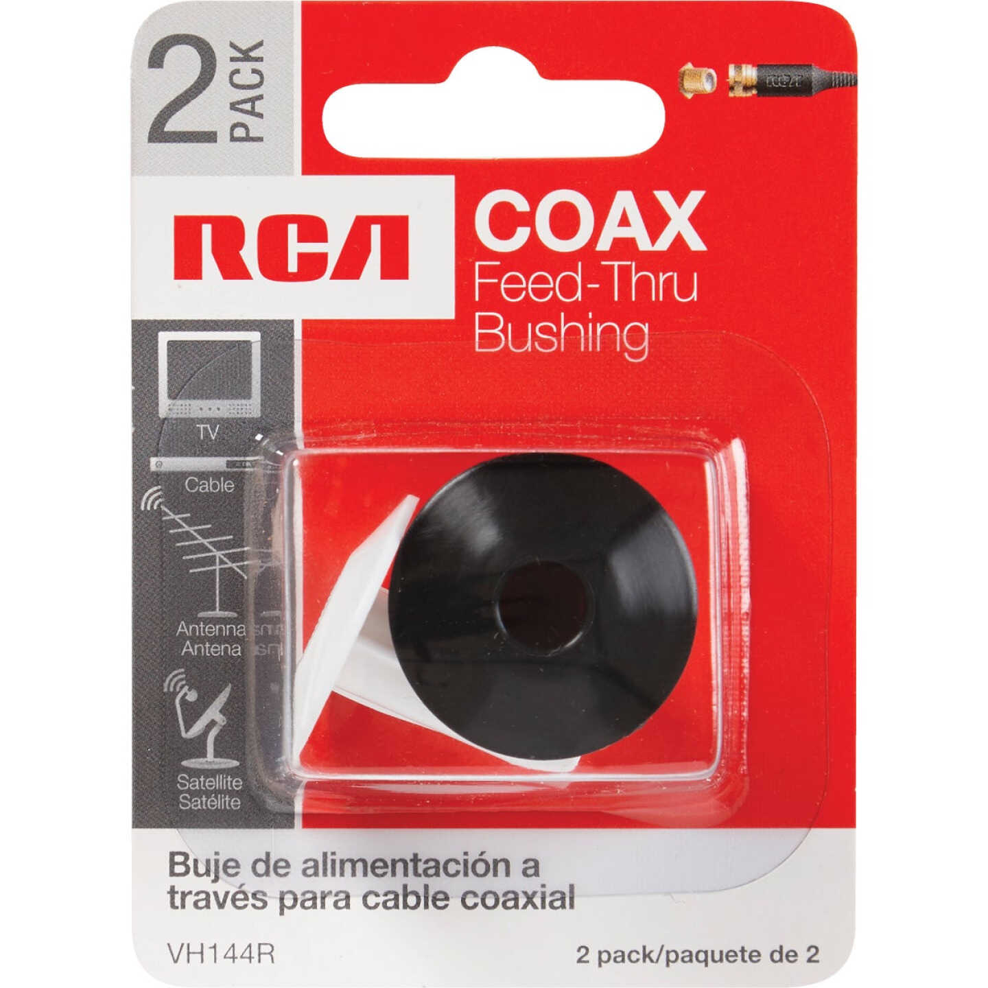 RCA Plastic Feed-Thru Coax Bushing (2-Pack) Image 2