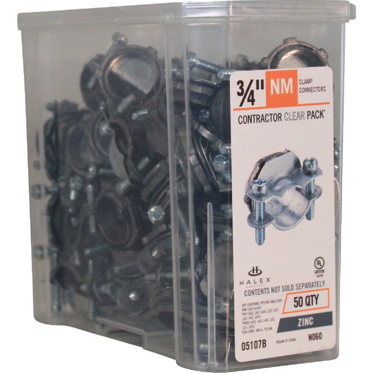 Halex 3/4 In. Die Cast-Zinc Clamp Box Connector (50-Pack) Image 1