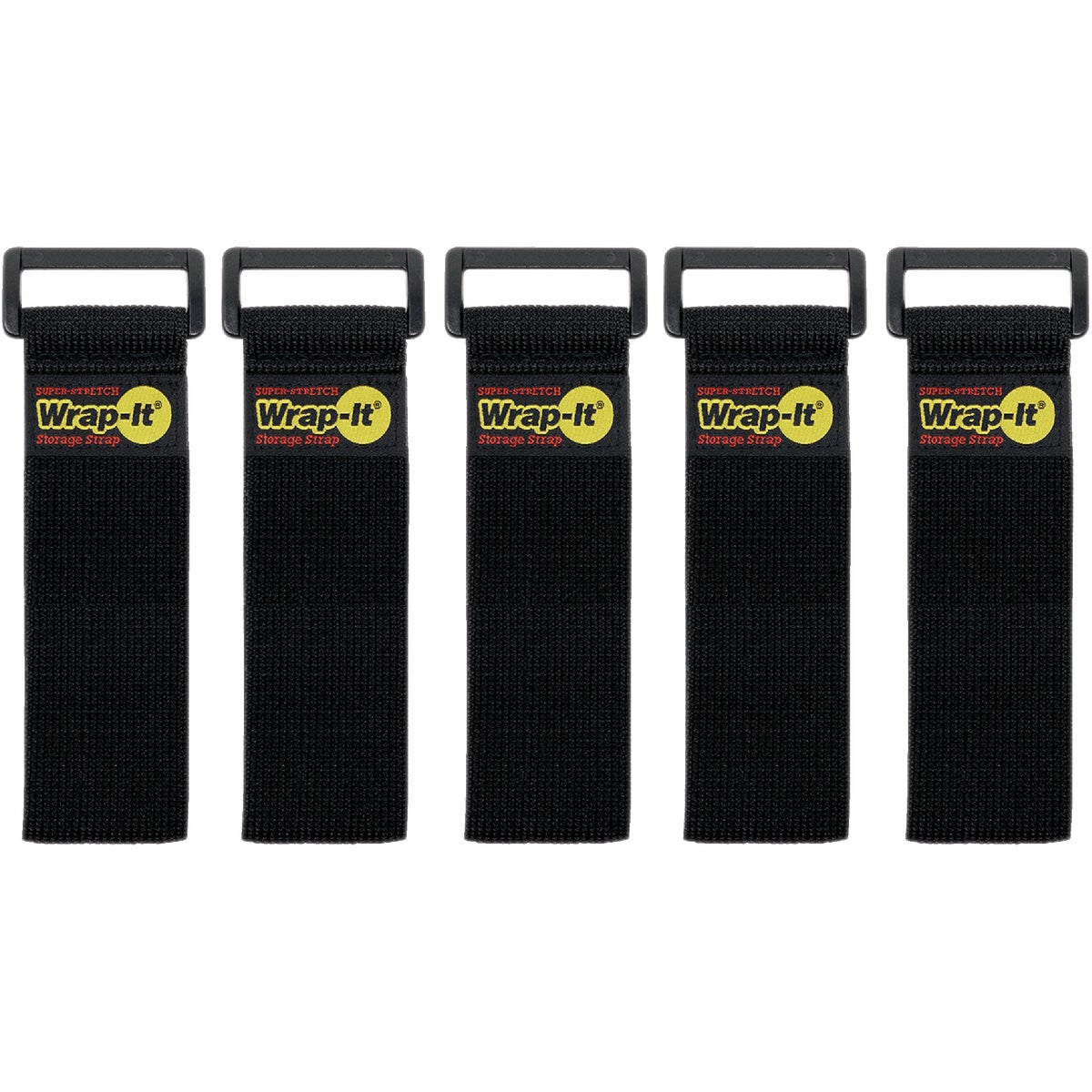 Wrap-It Storage Super-Stretch 9 In. x 1 In. Elastic Hook & Loop Cinch Straps (5-Pack)