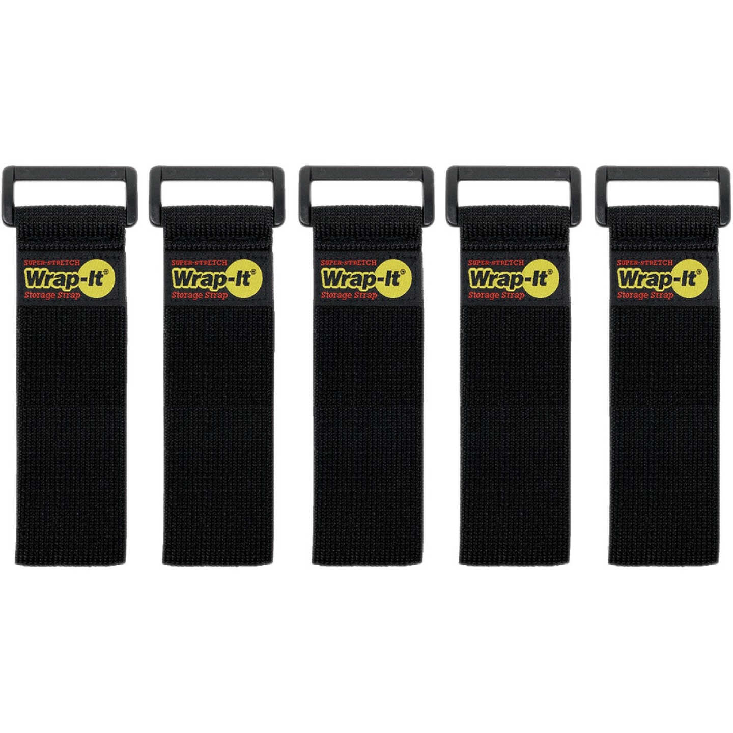 Wrap-It Storage Super-Stretch 9 In. x 1 In. Elastic Hook & Loop Cinch Straps (5-Pack) Image 1