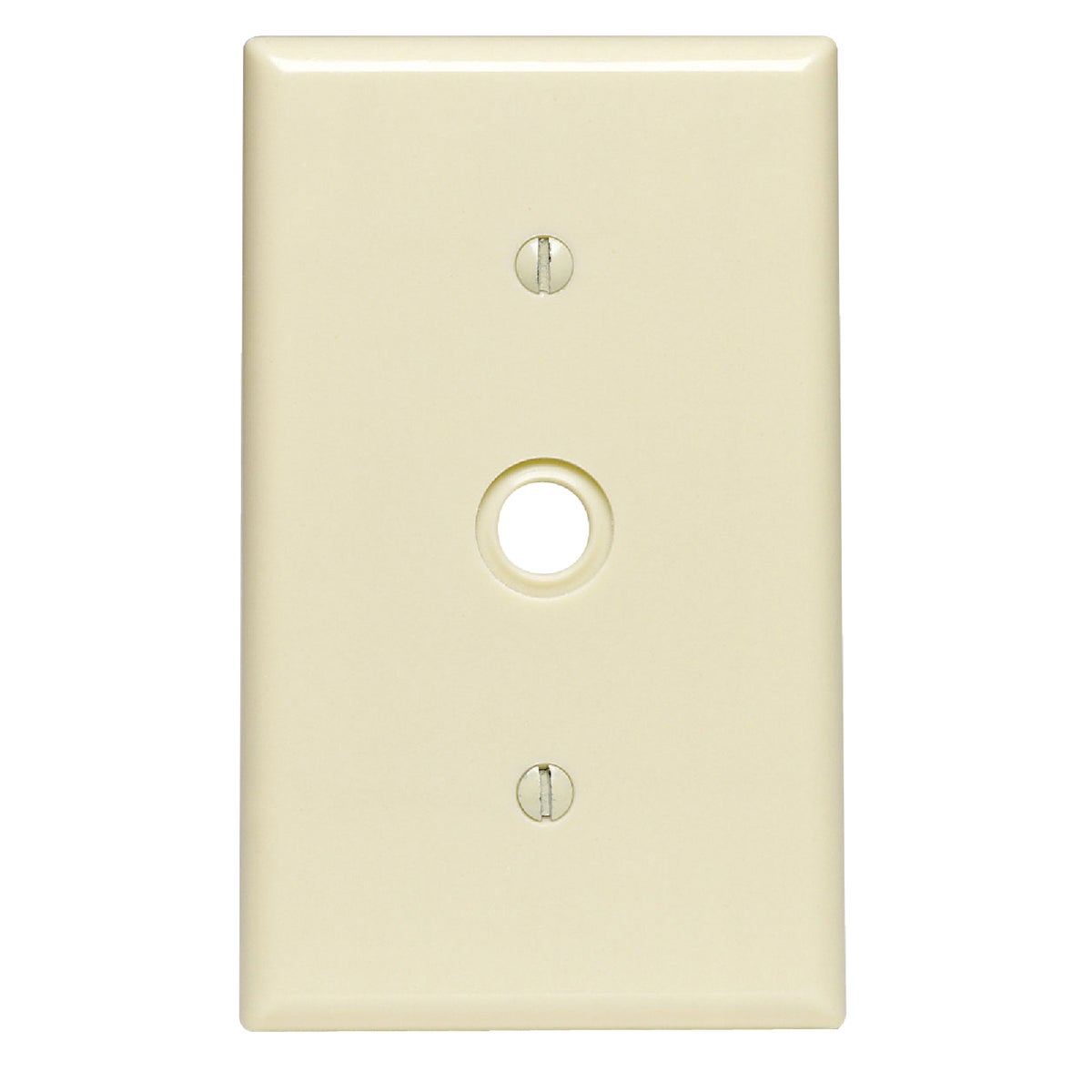 Leviton 1-Gang Thermoset Plastic Ivory Telephone/Cable Wall Plate with 0.406 In. to 0.625 In. Hole