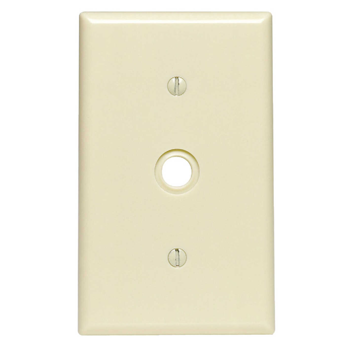 Leviton 1-Gang Thermoset Plastic Ivory Telephone/Cable Wall Plate with 0.406 In. to 0.625 In. Hole Image 1