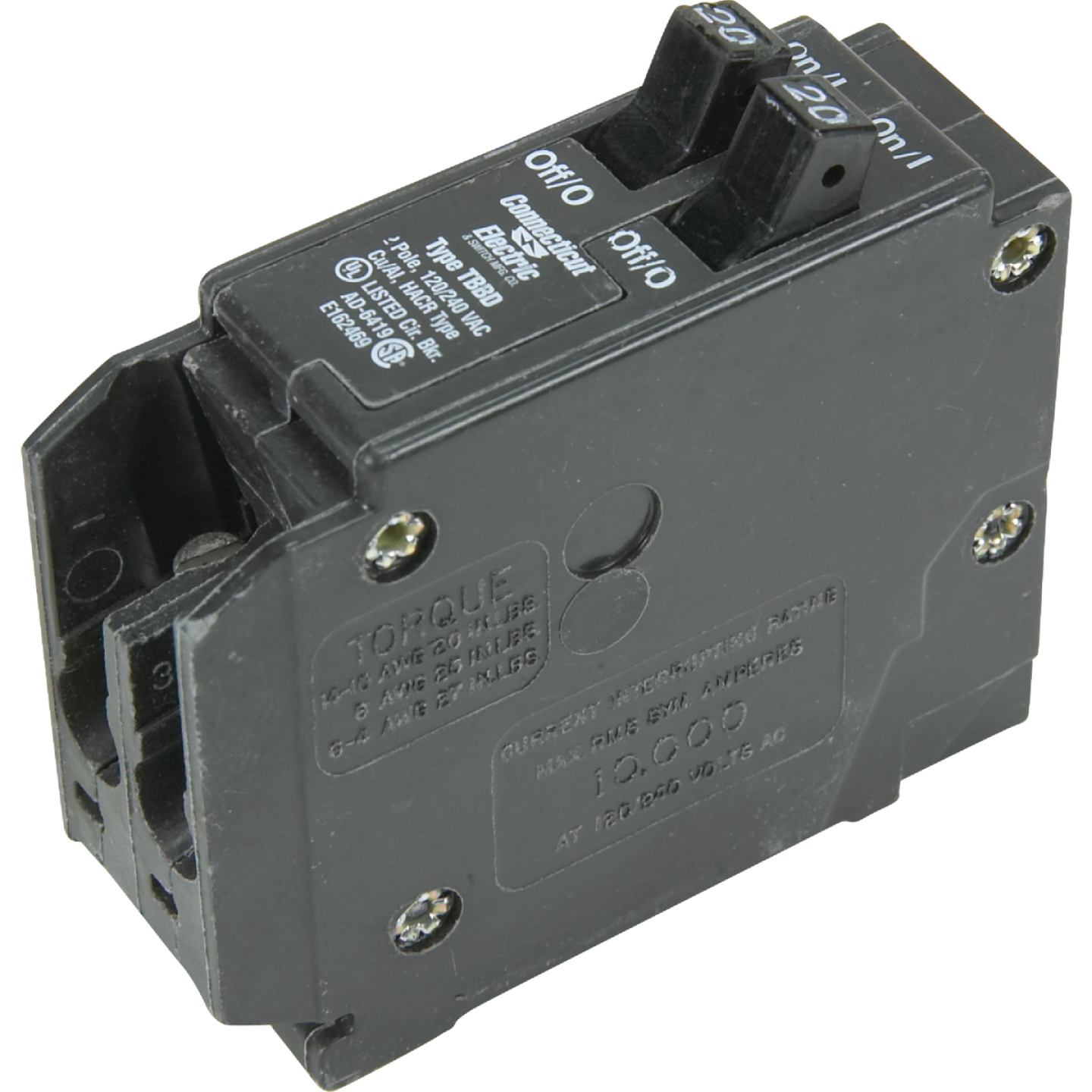 Connecticut Electric 20A/20A Twin Single-Pole Standard Trip Interchangeable Packaged Circuit Breaker Image 1
