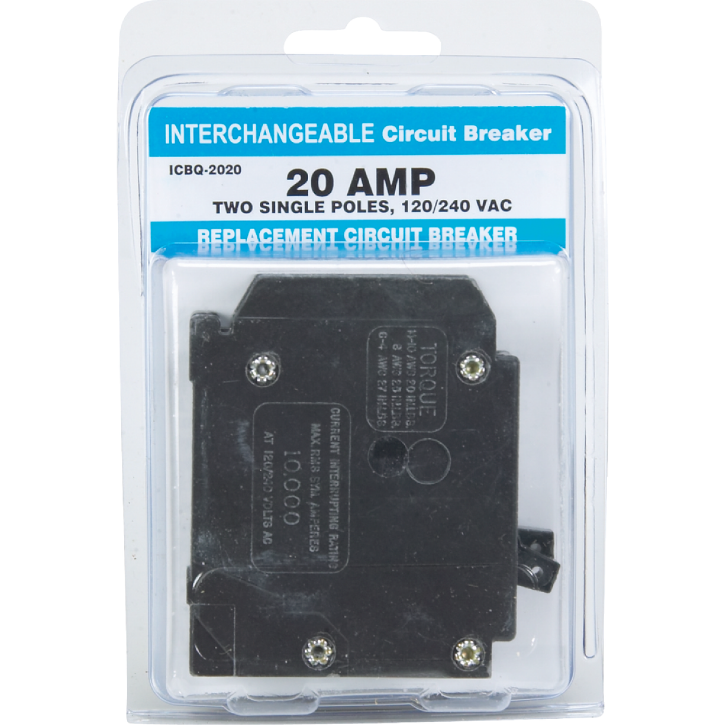 Connecticut Electric 20A/20A Twin Single-Pole Standard Trip Interchangeable Packaged Circuit Breaker Image 2