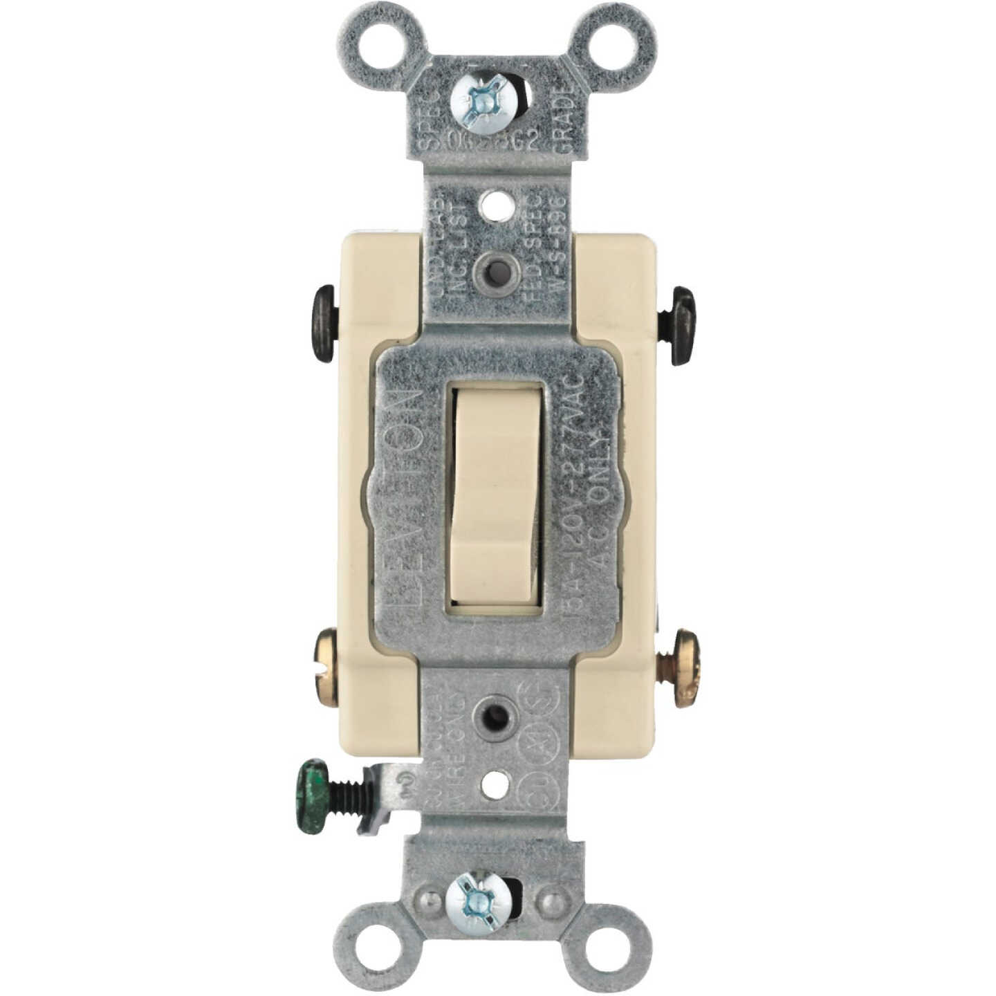 Leviton Commercial 15A Ivory Grounded Quiet 4-Way Switch Image 1