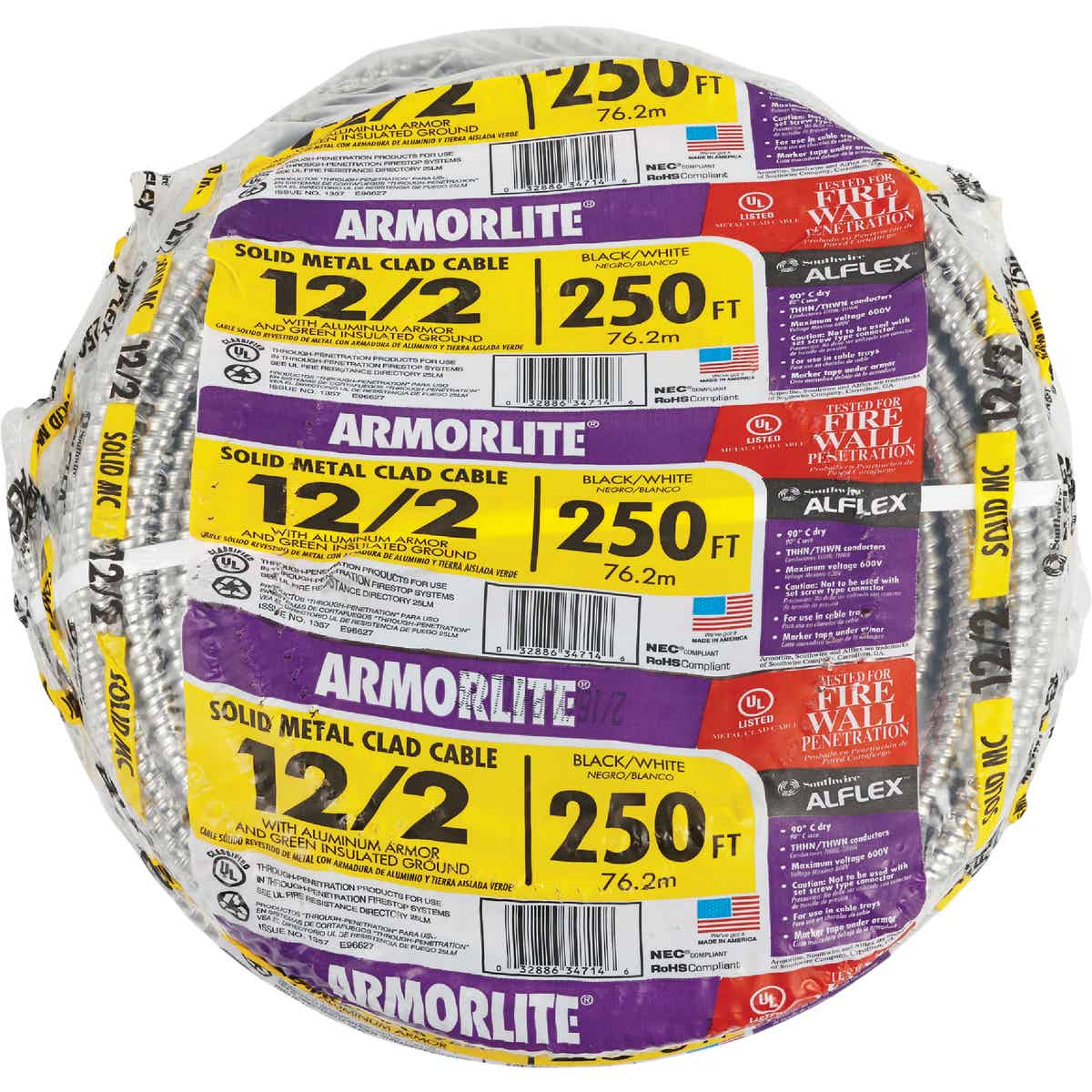 Southwire 250 Ft. 12/2 MC Armored Cable Electrical Wire Image 2