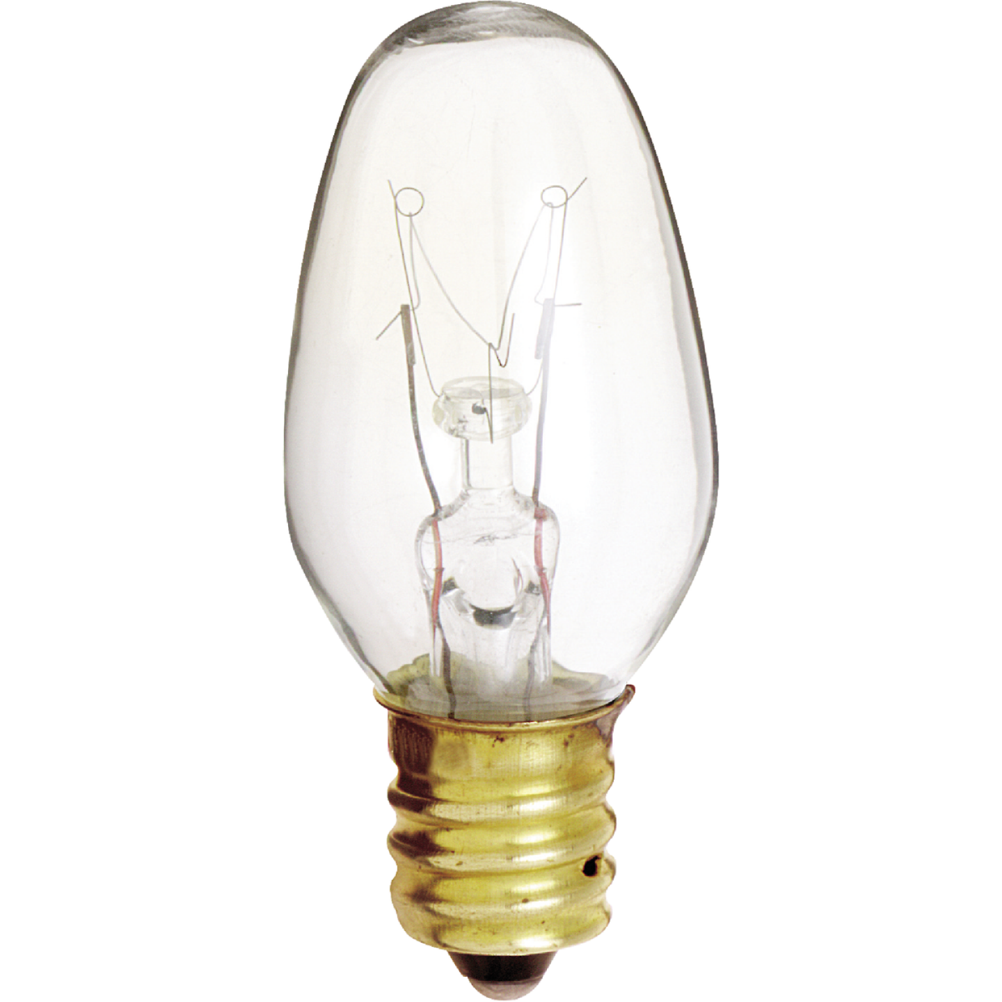Satco 7W Clear Candelabra Base C7 Incandescent Night Light Bulb (2-Pack) Image 1