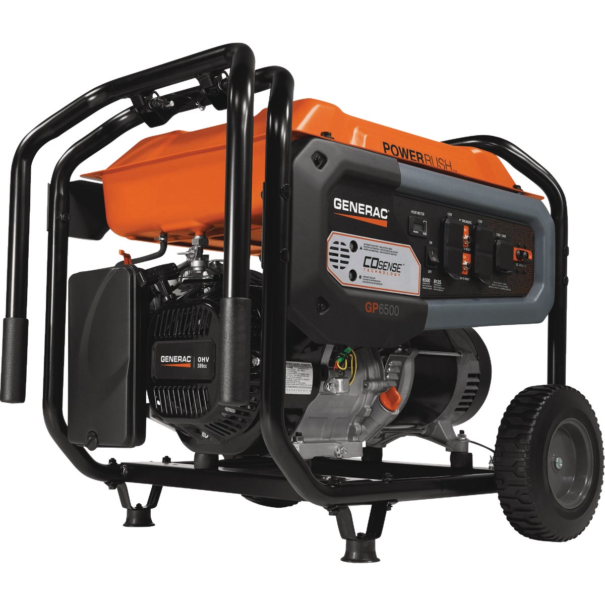 Generac GP6500 8125W Gasoline Powered Recoil Start Portable Generator