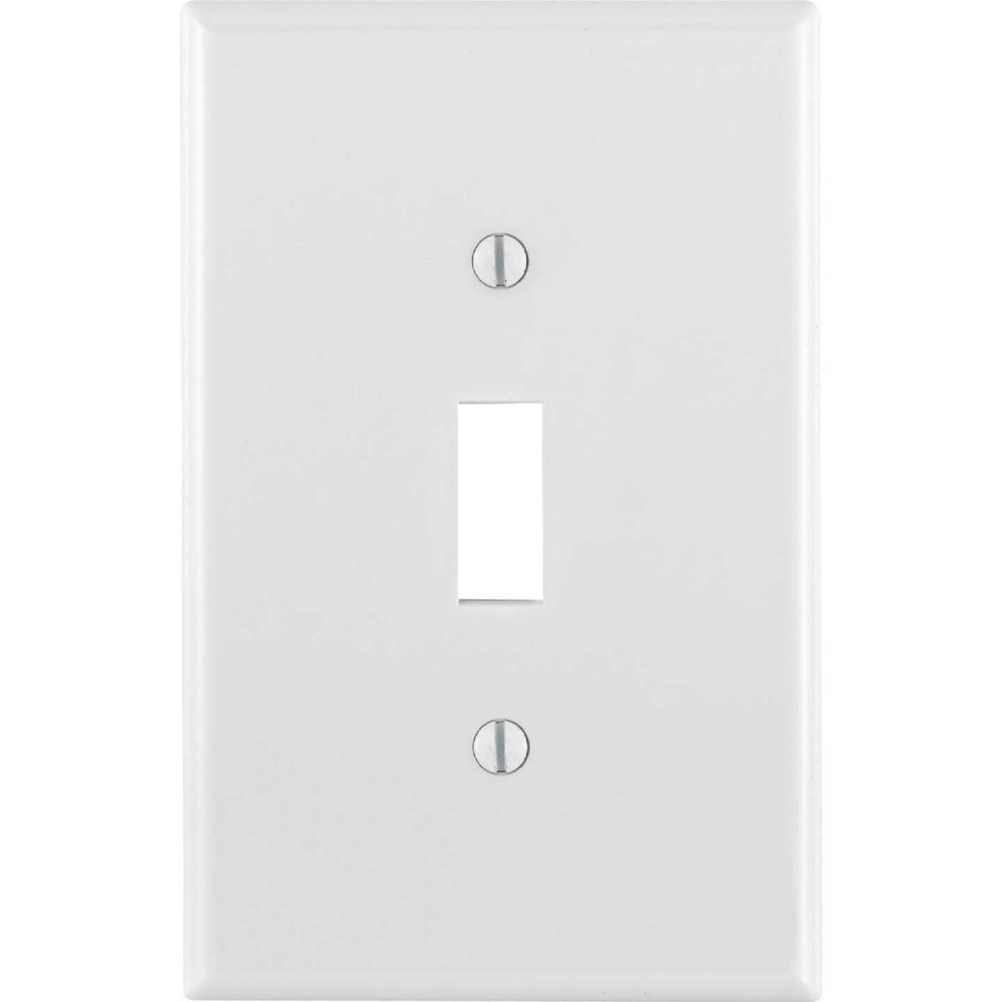 Leviton 1-Gang Thermoplastic Nylon Mid-Way Toggle Switch Wall Plate, White (10-Pack) Image 2